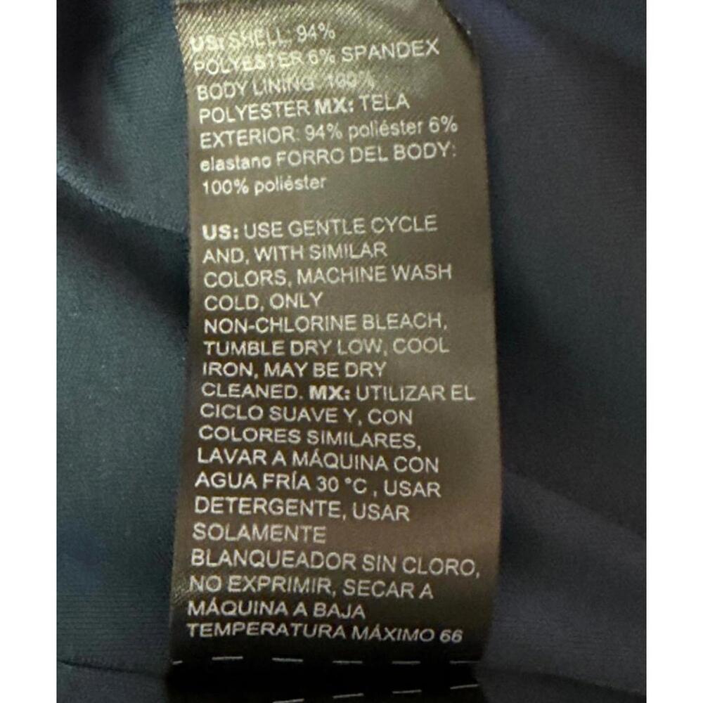 White House Black Market deep teal velvet type dress shirt - Picture 7 of 7